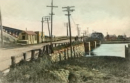 Bridge over river in 1908